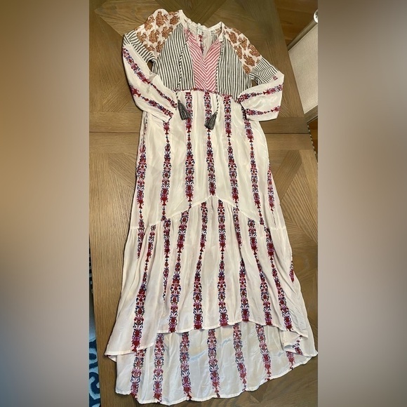 Sundance Laisella Embroidered Maxi Kaftan Dress long sleeve - Picture 9 of 15